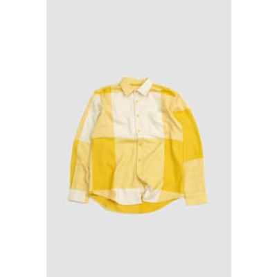 Shop Portuguese Flannel Placement Shirt Ecru/yellow