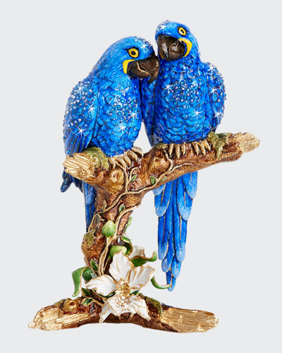 Shop Jay Strongwater Macaws On Branch Figurine In Blue