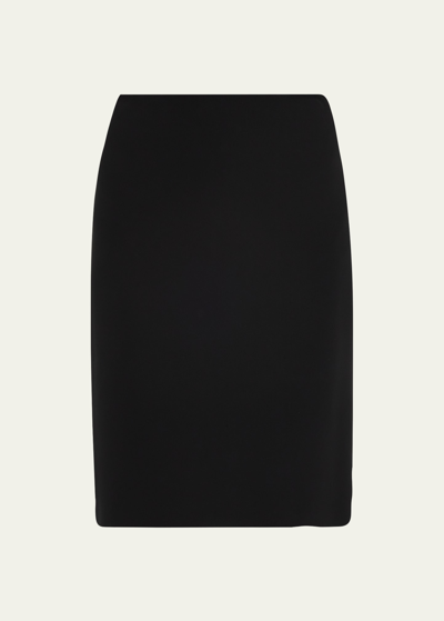 Shop Giorgio Armani Silk Cady Pencil Skirt In Solid Black