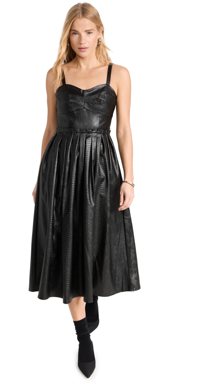 Shop Sea Vilma Vegan Leather Sleeveless Dress Black