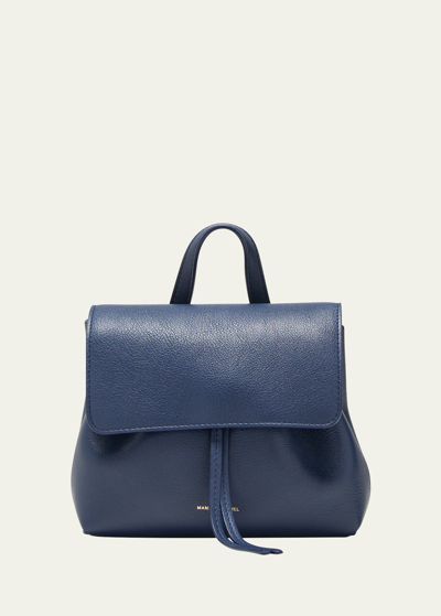 Shop Mansur Gavriel Lady Mini Soft Leather Messenger Bag In Blue