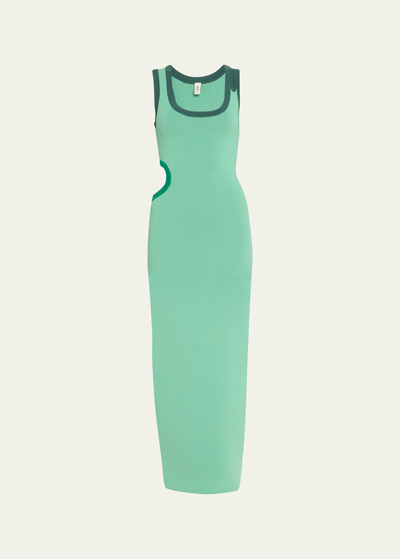 Shop Sir Salvador Knit Cut-out Maxi Dress In Emerald