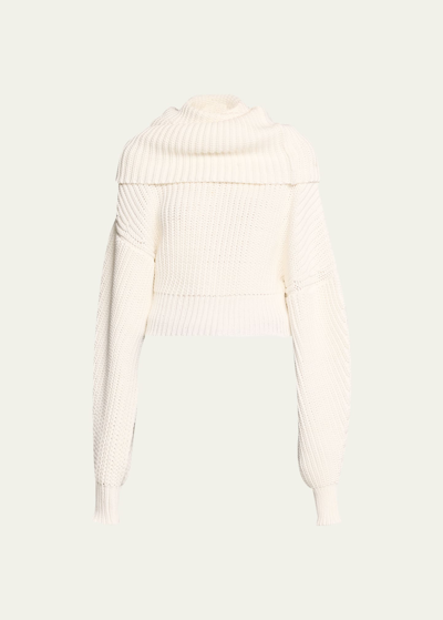 Shop A.w.a.k.e. High-neck Snood Sweater In Ivory