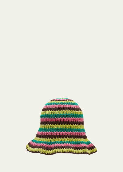Shop Frame Crochet Bucket Hat In Hot Pink M