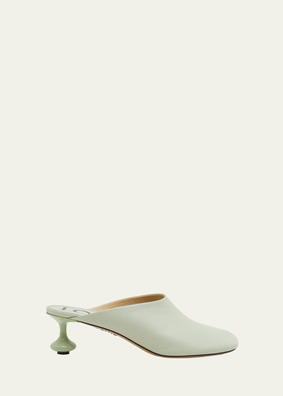 Shop Loewe Toy Leather Drop Stiletto Mules In Pistachio