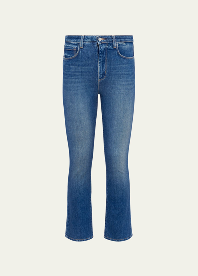 Shop L Agence Mira Ultra High Rise Cropped Micro Bootcut Jeans In Woodbridge