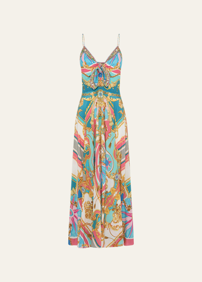Shop Camilla Sail Away With Me Tie-front A-line Maxi Dress