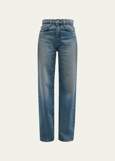 Shop Frame Le Jane Wide-leg Jeans In Varsity Blues