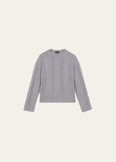 Shop Theory Wool And Cashmere Rib-knit Sweater In Lthtrgymln