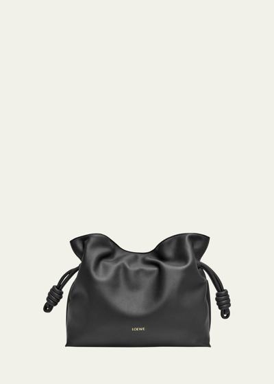 Shop Loewe Flamenco Leather Clutch Bag In 1100 Black