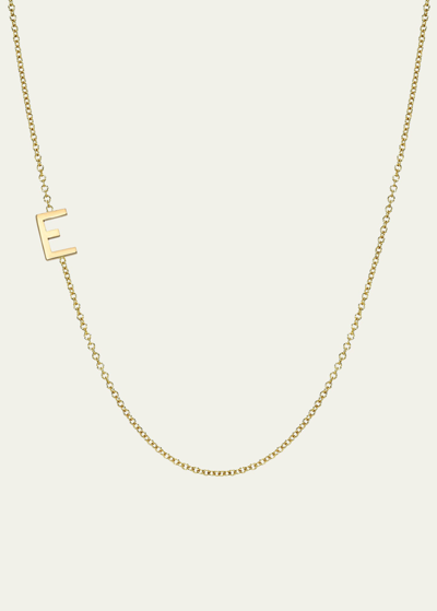 Shop Zoe Lev Jewelry 14k Yellow Gold Asymmetrical Initial T Necklace In E