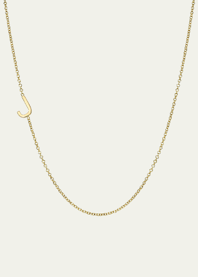 Shop Zoe Lev Jewelry 14k Yellow Gold Asymmetrical Initial T Necklace In J