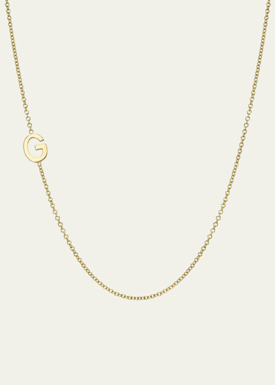 Shop Zoe Lev Jewelry 14k Yellow Gold Asymmetrical Initial T Necklace