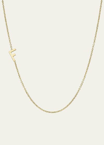Shop Zoe Lev Jewelry 14k Yellow Gold Asymmetrical Initial T Necklace In F