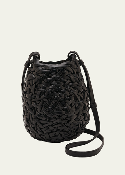 Shop Loewe Nest Small Basket Bucket Bag In 1100 Black