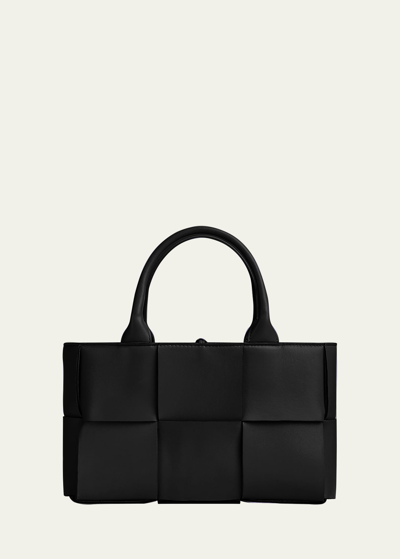 Shop Bottega Veneta Mini Arco Tote Bag In 8425 Black-gold