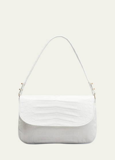 Shop Maria Oliver Luisa Crocodile Shoulder Bag In White