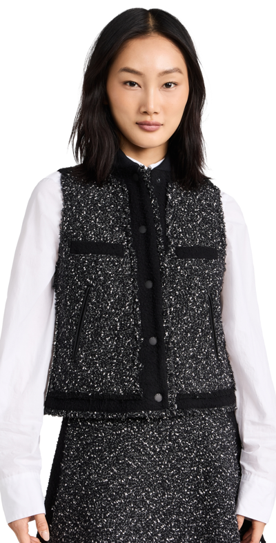 Shop Rag & Bone Judith Tweed Vest Black Multi