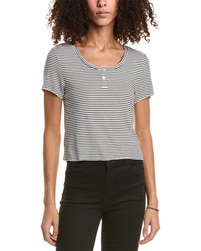 Shop Saltwater Luxe Cropped Henley In Black