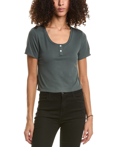 Shop Saltwater Luxe Cropped Henley In Grey
