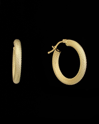 Shop Italian Gold 18k  Textured Hoops