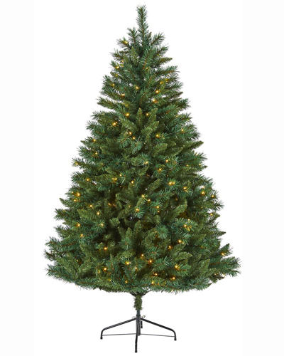 Shop Nearly Natural 6ft Rocky Mountain Mixed Pine Artificial Christmas Tree In Green
