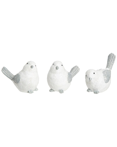 Shop Transpac Set Of 3 Resin 4in White Christmas Wing Bird Figurine