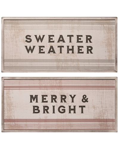 Shop Transpac Wood White Christmas Changing Seasons Framed Fall & Holiday Reversible Decor