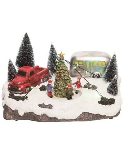 Shop Transpac Resin 11.5in Multicolor Christmas Light Up Musical Camper Christmas Scene