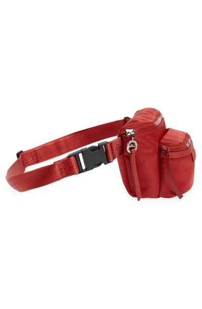 Shop Longchamp Canvas Belt Bag In Red