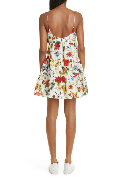 Alice And Olivia Collen Floral Cotton Sundress In Dew Floral