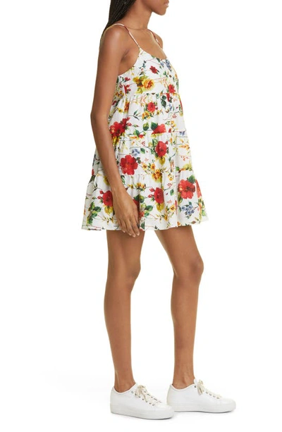 Shop Alice And Olivia Collen Floral Cotton Sundress In Dew Floral