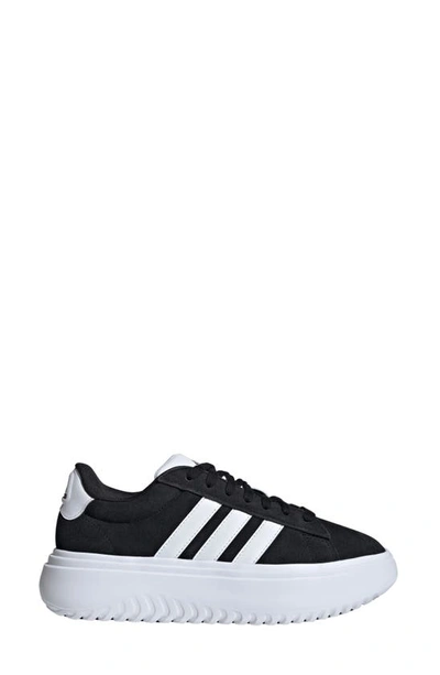 Shop Adidas Originals Grand Platform Sneaker In Black/ White/ Core Black