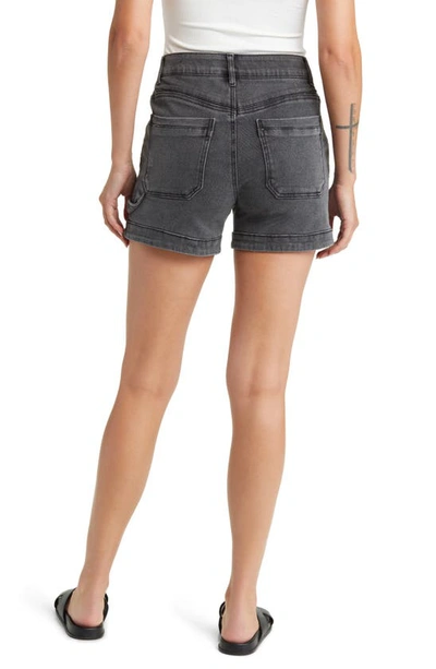 Wit & Wisdom 'ab'solution High Waist Denim Utility Shorts In Washed Black Vintage