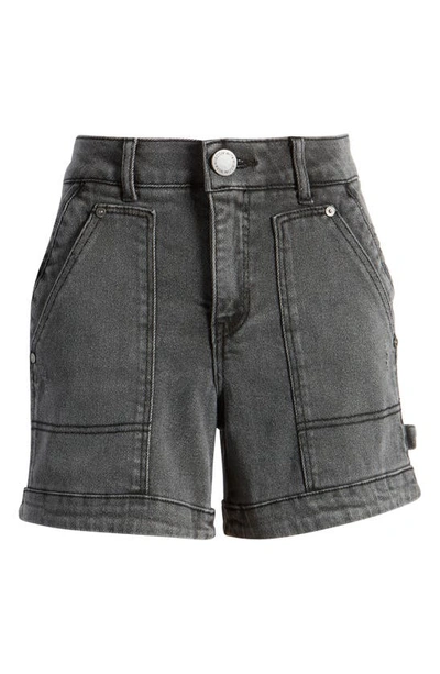 Wit & Wisdom 'ab'solution High Waist Denim Utility Shorts In Washed Black Vintage