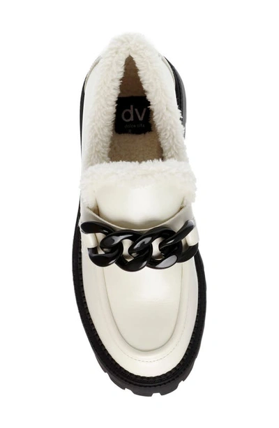Shop Dolce Vita Larazzo Faux Fur Trim Loafer In Ivory Shiny