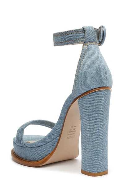 Schutz Womens Adjustable Denim Platform Sandals In Blue/ Summer Jeans
