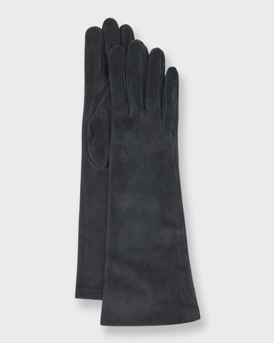 Shop Portolano Classic Suede Gloves In Black