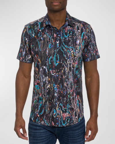 Shop Robert Graham Men's Mesosphere Cotton-stretch Short-sleeve Shirt In Multi