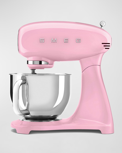 Shop Smeg Retro Stand Mixer, White In Pink