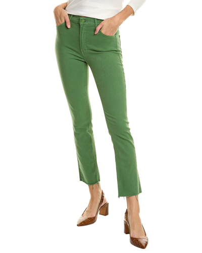 Shop Mother Denim Mid-rise Dazzler Ankle Fray Juniper Straight Jean In Green