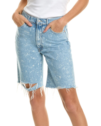Shop Mother Denim The Undercover Fray Whitecaps Short In Blue