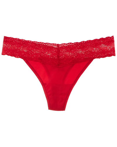 Shop Natori Bliss Perfection One Size Thong In Red