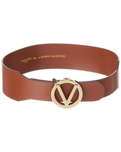 Shop Valentino By Mario Valentino Justine Soave Leather Belt In Brown