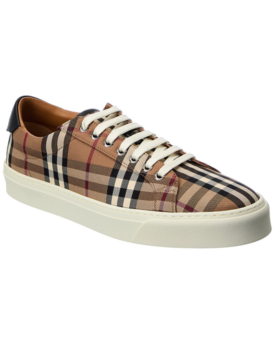 Shop Burberry Vintage Check Canvas Sneaker In Brown