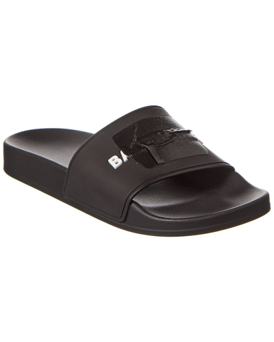 Shop Balenciaga Tape Rubber Slide In Black