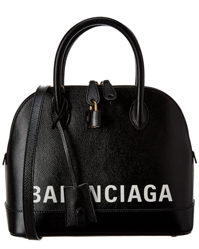 Shop Balenciaga Ville Small Leather Top Handle Tote In Black