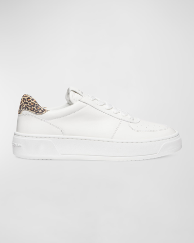 Shop Stuart Weitzman Courtside Leopard Low-top Sneakers In White Leopard