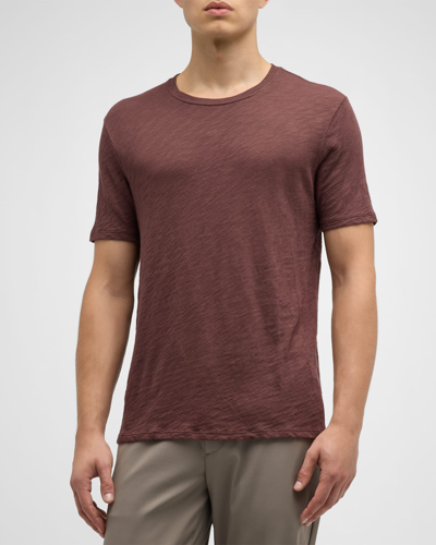 Shop Atm Anthony Thomas Melillo Slub Jersey Crewneck T-shirt In Chocolate