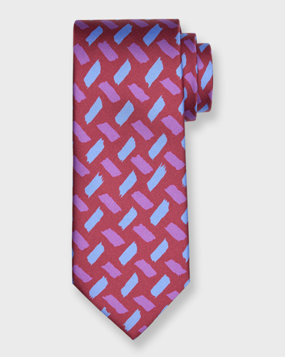 Shop Charvet Men's Printed Silk Tie In Red